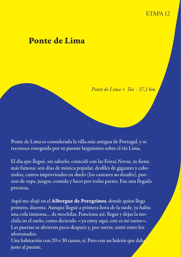 Impaginazione della tappa di Ponte de Lima