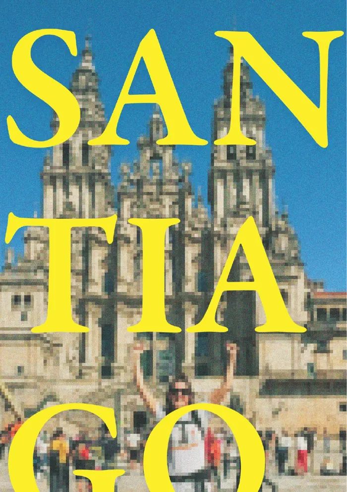 Titolo tipografico SANTIAGO nell'ultima pagina della rivista